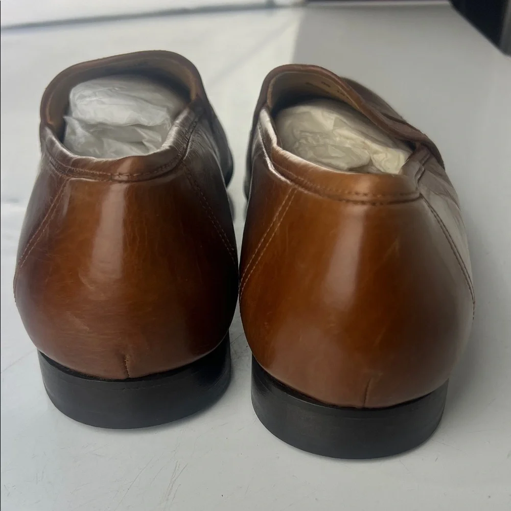Johnston & Murphy Tan Leather Slip-On Loafers